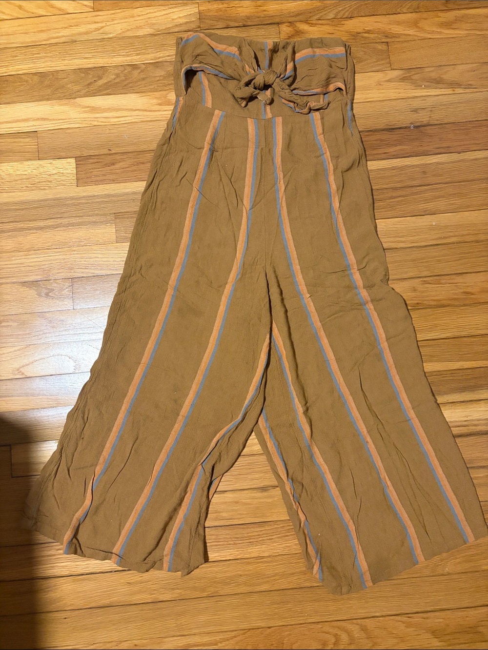 O’Neill Striped High-Waist Wide Leg Pants in Tan